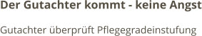 Der Gutachter kommt - keine Angst Gutachter überprüft Pflegegradeinstufung